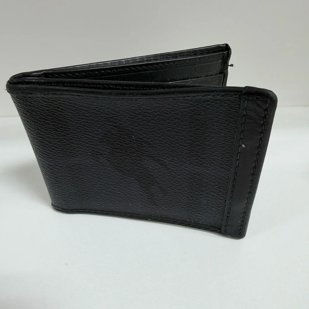 Burberry Men’s Black Leather Bifold Wallet w/ Dust Bag Luxury Classic